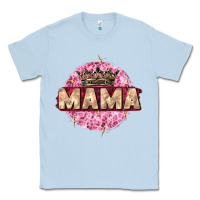 Dusty Blue mama with round leopard Classic Tee - Zillion Design Studio