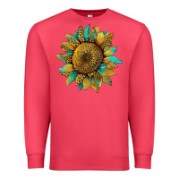 Cardinal sunflower with leopard and turquoise Premium Sweatshirt - Artiststas