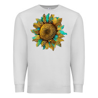 Sunflower With Leopard And Turquoise Premium Sweatshirt | Teevron