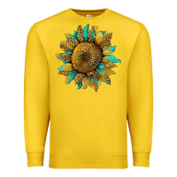 Lemon sunflower with leopard and turquoise Premium Sweatshirt - Artiststas