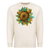 Sandshell sunflower with leopard and turquoise Premium Sweatshirt - Artiststas