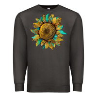 Smoke sunflower with leopard and turquoise Premium Sweatshirt - Artiststas