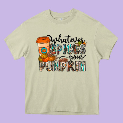 Whatever Spices Your Pumpkin Heavy Core Tee Designed By Cowhidedigitalart