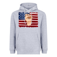 Heather Grey american flag with hand Heavyweight Hoodie - Artiststas