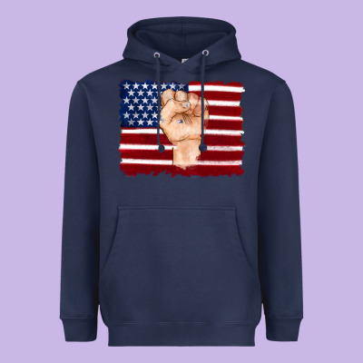 American Flag With Hand Heavyweight Hoodie Designed By Artiststas