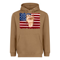 Toasted Coconut american flag with hand Heavyweight Hoodie - Artiststas