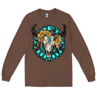 Chestnut gamestone with bull skull Long Sleeve Tee - RanaPortraitStore