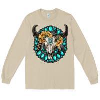 Mushroom gamestone with bull skull Long Sleeve Tee - RanaPortraitStore