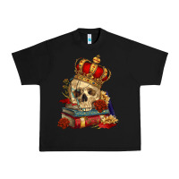 Black Skull With Crown Urban Heavy Tee - RanaPortraitStore