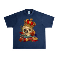 Navy Skull With Crown Urban Heavy Tee - RanaPortraitStore