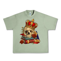 Oil Green Skull With Crown Urban Heavy Tee - RanaPortraitStore