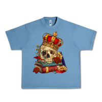 Pebble Blue Skull With Crown Urban Heavy Tee - RanaPortraitStore