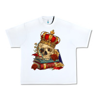 White Skull With Crown Urban Heavy Tee - RanaPortraitStore
