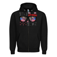 Black star spangled stup Zipper Hoodie - CowhideDigitalArt