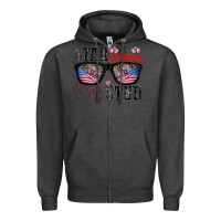 Charcoal Heather star spangled stup Zipper Hoodie - CowhideDigitalArt