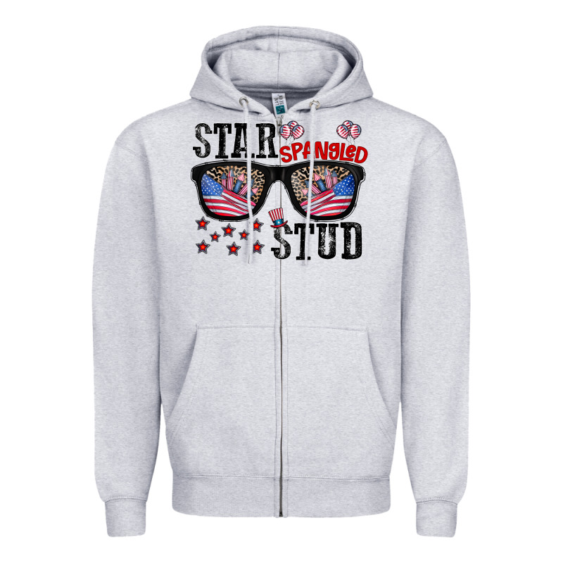 Star Spangled Stup Zipper Hoodie by CowhideDigitalArt | Teevron