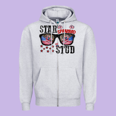 Star Spangled Stup Zipper Hoodie Designed By Cowhidedigitalart
