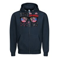 Navy star spangled stup Zipper Hoodie - CowhideDigitalArt