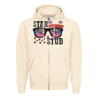 Sandshell star spangled stup Zipper Hoodie - CowhideDigitalArt