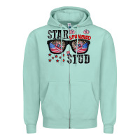 Seafoam star spangled stup Zipper Hoodie - CowhideDigitalArt