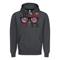 Smoke star spangled stup Zipper Hoodie - CowhideDigitalArt