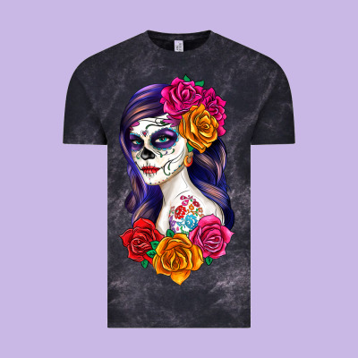 Vintage Tee sugar skull girl