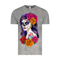 Cloud Rock sugar skull girl Vintage Tee - RanaPortraitStore