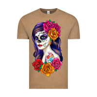 Vintage Coffee sugar skull girl Vintage Tee - RanaPortraitStore