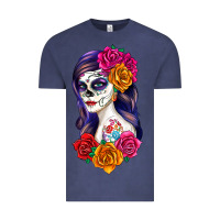 Vintage Denim sugar skull girl Vintage Tee - RanaPortraitStore