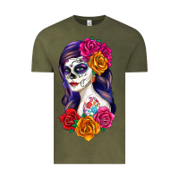 Vintage Olive sugar skull girl Vintage Tee - RanaPortraitStore