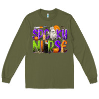 Army Green Halloween Spooky Nurse Long Sleeve Tee - texasbilliewilder