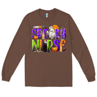 Chestnut Halloween Spooky Nurse Long Sleeve Tee - texasbilliewilder