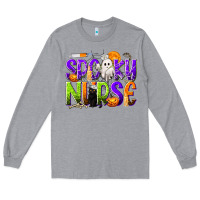 Heather Grey Halloween Spooky Nurse Long Sleeve Tee - texasbilliewilder