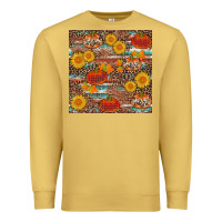 Antique Gold pumpkin plaid sunflower seamless min Premium Sweatshirt - AdoDesignShop