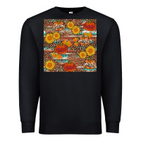 Black pumpkin plaid sunflower seamless min Premium Sweatshirt - AdoDesignShop