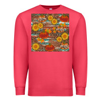 Cardinal pumpkin plaid sunflower seamless min Premium Sweatshirt - AdoDesignShop