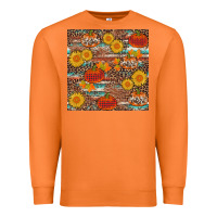 Carrot pumpkin plaid sunflower seamless min Premium Sweatshirt - AdoDesignShop