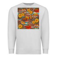 Dove Grey pumpkin plaid sunflower seamless min Premium Sweatshirt - AdoDesignShop
