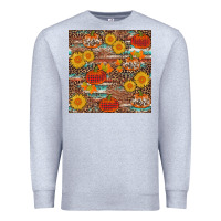 Heather Grey pumpkin plaid sunflower seamless min Premium Sweatshirt - AdoDesignShop