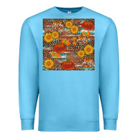 Ocean Blue pumpkin plaid sunflower seamless min Premium Sweatshirt - AdoDesignShop