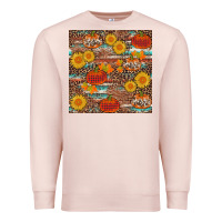 Pale Pink pumpkin plaid sunflower seamless min Premium Sweatshirt - AdoDesignShop