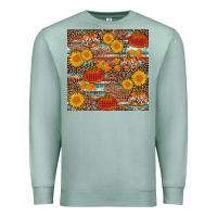 Seafoam pumpkin plaid sunflower seamless min Premium Sweatshirt - AdoDesignShop