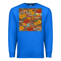 True Royal pumpkin plaid sunflower seamless min Premium Sweatshirt - AdoDesignShop