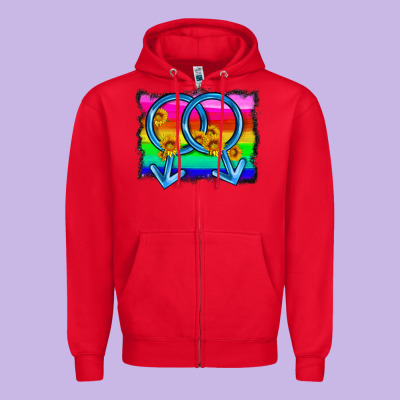 Lgbtq Gender Gay Symbol Zipper Hoodie Designed By Hra Design Shop