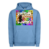 Pigment Pebble Blue Western LGBTQ+ With Sunflowers Urban Hoodie - BundleAndBundleShop