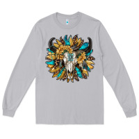 Moon Dust bull skull with sunflower Long Sleeve Tee - RanaPortraitStore