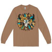 Toasted Coconut bull skull with sunflower Long Sleeve Tee - RanaPortraitStore