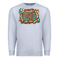 Heather Grey light western frame Premium Sweatshirt - AdoDesignShop