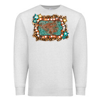 Oatmeal Heather light western frame Premium Sweatshirt - AdoDesignShop