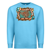 Ocean Blue light western frame Premium Sweatshirt - AdoDesignShop